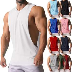 100% Cotton Custom <b>Men</b> Muscle Tank Top Big Cut Gym <b>Vest</b> Wholesale Fitness Singlet <b>Stringer</b> Training Sleeveless Sportswear OEM - Product Image 5