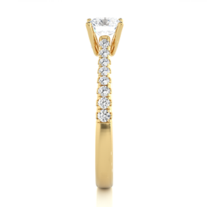 Bague de fiançailles en diamant brillant de 0,85 ct certifié IGI, cultivé en laboratoire, or jaune 14 carats, HPHT & CVD, solitaire, pour femme - Product Image 2