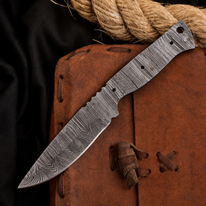 Cuchillo de Caza Hecho a Mano de Acero de Damasco, Hoja Lisa con Punta Caída, Producción Personalizada OEM ODM, Proveedor Mayorista de Fábrica - Product Image 1