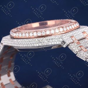 Reloj de Lujo Tonneau de Cuarzo, Acero Inoxidable con Incrustaciones de Diamantes, Detalles en Oro Rosa, Pantalla Analógica, Cierre Desplegable, 41 mm, Unisex - Product Image 6