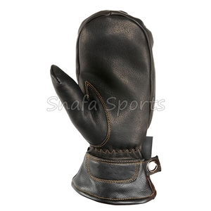 Gants de ski thermiques d'hiver pour la course sur neige en plein air, mitaines de ski en cuir coupe-vent, gants de snowboard de haute qualité avec logo personnalisé - Product Image 2