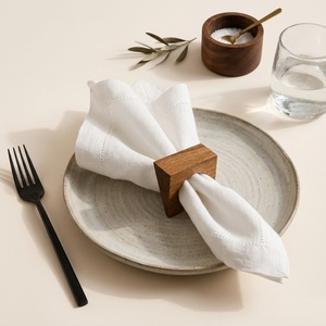 Handmade Wooden Napkin Rings Set of 6 Natural Acacia Wood Holder for Farmhouse Wedding Dinner <b>Party</b> & Kitchen <b>Table</b> Decor - Product Image 1