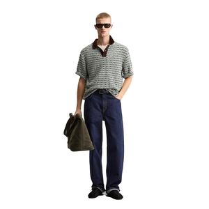 POLO DE PUNTO JACQUARD, ropa de calle de manga corta para hombre, camisa de moda para hombre de alta calidad, tela de algodón cómoda personalizable - Product Image 4