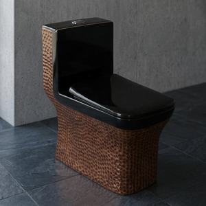 WC monobloc en céramique noir de haute qualité, moderne, à siphon en S, pour salle de bain, prix compétitif - Product Image 5