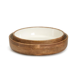 Bandeja Decorativa de Madera con Forma de Luna Creciente, Grabada con Fases Lunares, Estilo Bohemio, Plato Redondo para Servir, Diseño de Patrón Abstracto - Product Image 2
