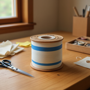 Nastro di cotone Ilan 2,5 cm x 8 m con motivo a spina di pesce per lavori artigianali - Product Image 1