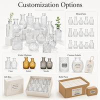 Mini Vases en Verre Art Déco - Portables pour Mariages et Décoration de Table à Domicile, Arrangements Floraux pour Événements