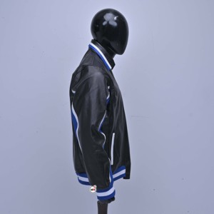 Wholesale Men's Genuine Leather Bomber <b>Jacket</b> Heated Moto <b>Biker</b> Style Turn-down Collar Zipper Front Color Blocking Winter - Product Image 4