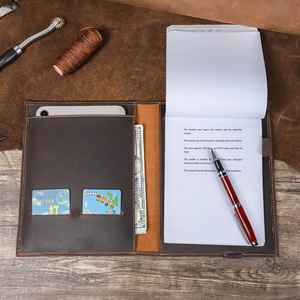 Organisateur de bureau en cuir pour carnet de notes, étui rechargeable pour journal, support d'écriture, organiseur NBC-0085 - Product Image 5