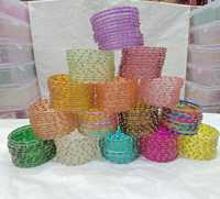 Bracelets ethniques indiens en laiton coloré avec perles de verre, bijoux de mariage, bracelets pour femmes, tenue de soirée, haute qualité