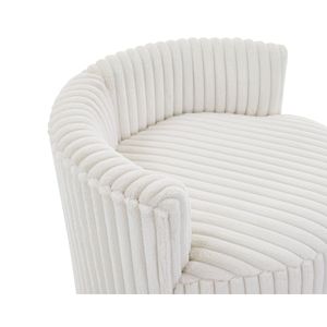 Sillón de Acento Malna Off-White, Tapizado en Pana de Canalé Ancho, con Ruedas, para Sala de Estar - Product Image 6