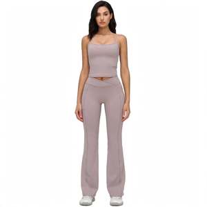 SPINE <b>CRAFT</b> Women's Seamless Scoop Neck Yoga <b>Set</b> Tank Shorts Sleeveless High Waist Tummy Control Workout Activewear Breathable - Product Image 5