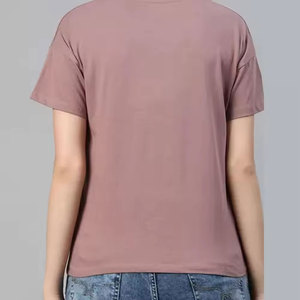 Camiseta de Verano al por Mayor para Mujer, Cuello Redondo, Manga Corta, 100% Algodón, Logotipo Personalizado, Camiseta Deportiva para Gimnasio y Running - Product Image 2