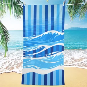 Toallas de Playa de Algodón Suave de Secado Rápido, Toalla de Playa Estampada con Técnicas Especiales, Resistente a la Arena, con Rayas - Product Image 6