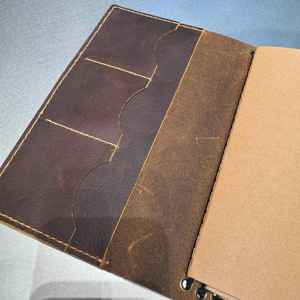 Classic Genuine Leather Smell Proof Heavy Duty Protection <b>A5</b> Refillable Notebook Cover Case for Daily Writing LNBC-0044 - Product Image 5