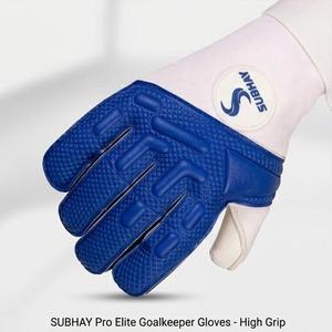 Guantes de Portero de Fútbol Subhay, Dedos Completos, Cuero Azul y Blanco, Antideslizantes, Cierre de Velcro, Unisex, Equipo Deportivo - Product Image 2