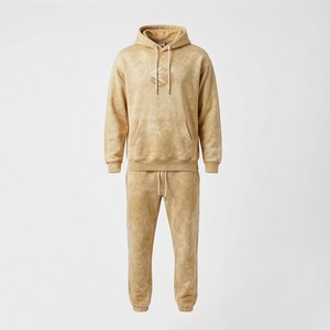 Custom Made Mens Acid <b>Wash</b> Tracksuit Plus Size Casual Wear Solid Fleece Sweatshirt Printed Logo Rhinestone <b>Tech</b> Apparel - Product Image 1