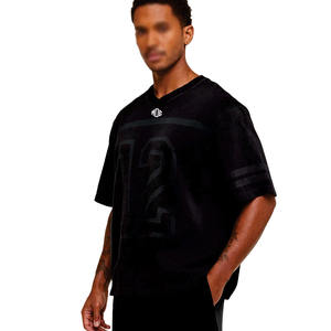 Camiseta Deportiva de Algodón de Alta Calidad, Unisex, Estilo Jersey de Fútbol Americano, Cuello en V, Talla Grande, Impresión Personalizada, Etiqueta Privada, OEM - Product Image 5