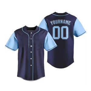 ชุดกีฬาเบสบอล โพลีเอสเตอร์ 100% ป้องกันแบคทีเรีย ระบายอากาศ แห้งเร็ว ไซส์ใหญ่ ชุดเซ็ต พิมพ์ลายชื่อทีมด้านหน้าด้วยเทคนิคฮีททรานเฟอร์ - Product Image 2