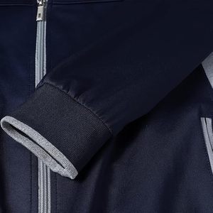 Ensemble de survêtement unisexe Sphore, veste et pantalon sportifs à blocs de couleur vert marine, fermeture éclair intégrale, séchage rapide, pour l'automne - Product Image 5