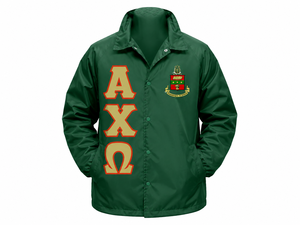 Custom Alpha Mu zeta Line <b>Coaches</b> Jacket Premium Quality Waterproof Omega Chi Beta Delta Theta Epsilon Windbreaker Wholesale - Product Image 1