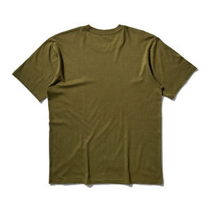เสื้อยืดผ้าฝ้ายแขนสั้นทรงหลวมสำหรับผู้ชายสีเขียวมะกอกสีเขียวมะกอกเสื้อถักแบบลำลองคอกลมผ้าเจอร์ซีย์สีทึบดีไซน์ว่างเปล่า - Product Image 5
