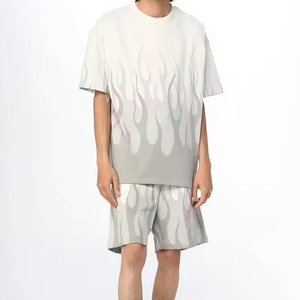 ชุดเสื้อยืดและกางเกงขาสั้นผู้ชายใส่สบาย ขายส่ง ปรับแต่งได้ คุณภาพสูง สีพื้น สำหรับฤดูร้อน - Product Image 1