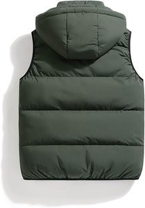 Chaleco Acolchado con Capucha para Hombre, Chaqueta sin Mangas con Cierre, Impermeable y Resistente al Viento, para Invierno y Actividades al Aire Libre - Product Image 2