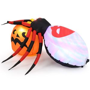 Araña Inflable Giratoria con Luz de 4.9 x 4.6 Pies con Calabaza, Decoraciones Navideñas para Jardín Exterior - Product Image 1
