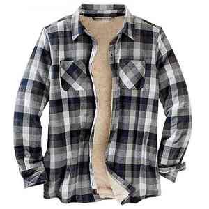 Customized Color <b>Flannel</b> Printed Long Sleeve Fleece <b>Jacket</b> Plain Dyed Stand Collar Cotton Lined Winter <b>Jacket</b> - Product Image 2