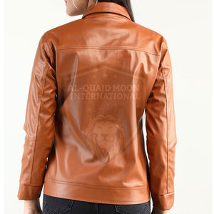 Veste en cuir à col rabattu grande taille pour usage extérieur, nouvelle conception, veste en cuir pour femmes - Product Image 3