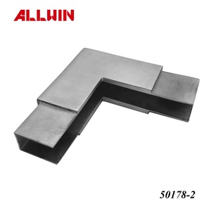 Modern Design Stainless Steel 180 Degree Slot Tube Glass Glazing Top Rail Cap Inline Connectors <b>for</b> Hotels - Product Image 4