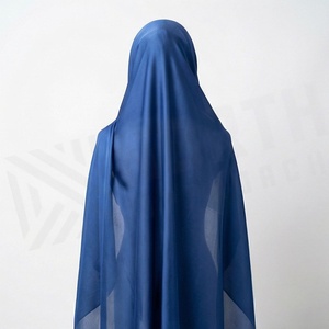 Hiyab de poliéster de color sólido para mujer, tela satinada, agradable al tacto, para uso diario, pañuelo étnico de Oriente Medio. - Product Image 2