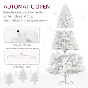 Albero di Natale Artificiale in PVC di Alta Qualità, 2,1 m, Effetto Neve, a Batteria, Realistico, Personalizzabile, Pieghevole per Uso Esterno - Product Image 5