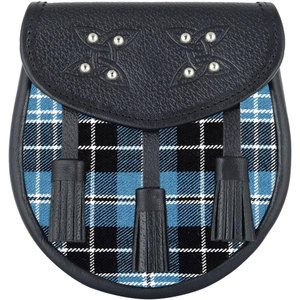 High Quality Handmade Scottish Clergy Tartan Kilt Sporran Leather Sporran Bag with 3 Tassels and Adjustable <b>Chain</b> <b>Belt</b> - Product Image 1