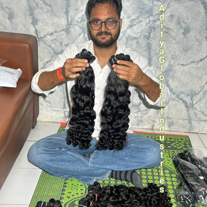 Extensiones de cabello humano virgen indio rizado de doble trama, de moda, del fabricante y proveedor indio, de alta calidad y gran demanda. - Product Image 2
