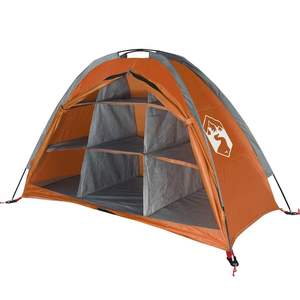 Carpa de Almacenamiento Impermeable con 9 Compartimentos, Gris y Naranja, para Camping - Product Image 4