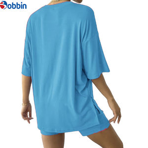 Conjunto de Verano de Dos Piezas, Camiseta y Pantalones Cortos a Juego, con Logotipo Personalizado, en Algodón, Tendencia de Verano - Product Image 5