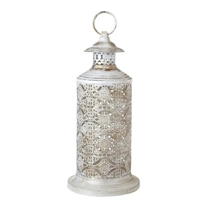 Farol Metálico Hexagonal Estilo Marroquí con Paneles de Vidrio Repujado para Decoración del Hogar - Product Image 2
