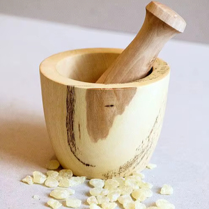 Multipurpose Wooden Mortar & Pestle Bowl <b>Set</b> For Kitchen Seasoning Grinding <b>And</b> Traditional Herbal Crushing - Product Image 1