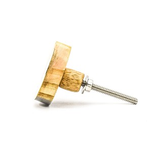 Poignée de porte nordique naturelle, poignée de cuisine ronde simple, bouton de tiroir de meuble, bouton en pierre indien fait main, bouton en métal - Product Image 2