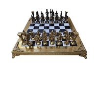 Jeu d'échecs international de luxe en laiton de designer, pièces d'échecs artistiques, coffret d'échecs, utilisation intérieure (maison/bureau), effet 3D pour enfants