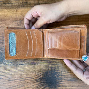 Leather <b>Men</b> Wallet Bifold Wallets Multifunctional Card Holder Minimalist <b>Purse</b> RFID Blocking Vintage Genuine Leather Short Open - Product Image 4