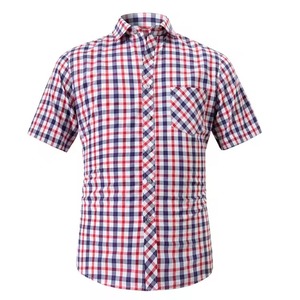 เสื้อเชิ้ตแขนสั้นผู้ชายลายสก็อต ปกคอพับได้ ผ้ากันยับ ระบายอากาศดี ย้อมเส้นด้าย สไตล์ลำลอง น้ำหนักเบา สำหรับฤดูร้อน - Product Image 6