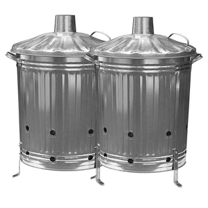 Best Quality Galvanized Steel Garden Incinerator Bin With Lid And Holes For Outdoor Burning Of Rubbish <b>Paper</b> <b>Leaves</b> & Wood Waste - Product Image 6
