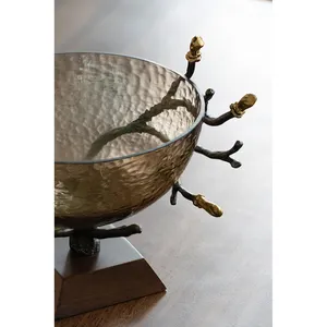 Bol en métal rustique fait main, élégant, pour fruits, idéal pour salle à manger, cuisine, centre de table décoratif, sûr et plaqué. - Product Image 2
