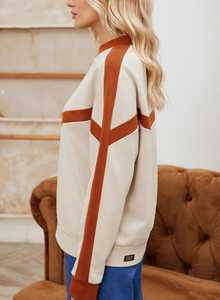 Oneten <b>Womens</b> Color Block Crewneck Sweatshirt Long Sleeve Pullover - Product Image 2