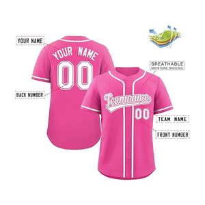 Hot Sale OEM Printed Pink White Adults American Football Jersey High Quality Unisex Short Sleeve Breathable Plus Size 100% - Product Image 4