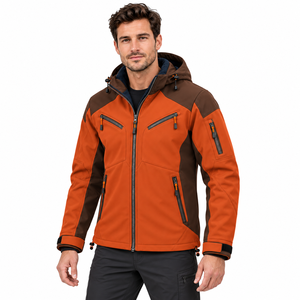Veste d'hiver softshell imperméable pour homme avec logo OEM, doublure polaire, poignets ajustables, capuche, idéale pour la chasse, l'escalade et les activités de plein air - Product Image 4