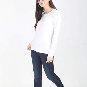 T-shirts décontractés d'été pour femmes, légers, couleur unie, manches longues, respirants, écologiques, de haute qualité, avec logo personnalisé imprimé - Product Image 5